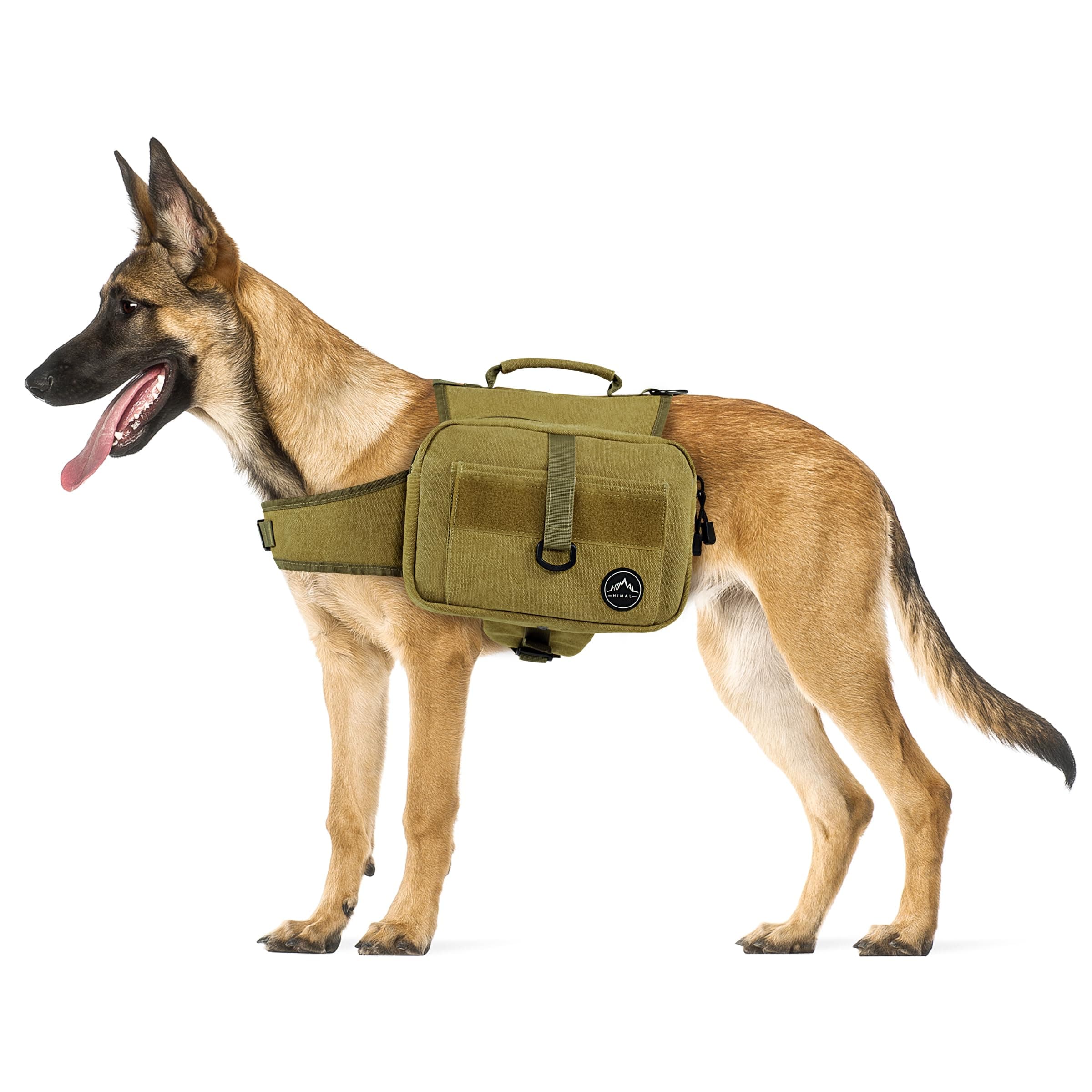 Dog Backpack & Saddle Bag, Tactical Hiking Backpack for Large Dogs with Side Pockets & Adjustable Strap