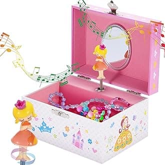 Jewelkeeper Jewelry Box for Girls - Toddler Jewlery Box - Girls Jewelry Box 6-8 - Blonde Princess Musical Jewelry Boxes, The Beautiful Dreamer Tune and Spinning Doll