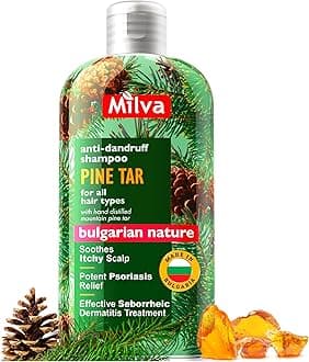 Pine Tar Shampoo for Seborrheic Dermatitis - 200ml Natural Dandruff Shampoo - Anti Dandruff Shampoo - Psoriasis Shampoo - Treatment Solution for Dry Itchy & Flaky Scalp