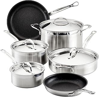 ProBond Forged TITUM - Professional Clad Stainless Steel, Nonstick, 10-Piece Cookware Set, Induction Compatible, Made without PFOAs