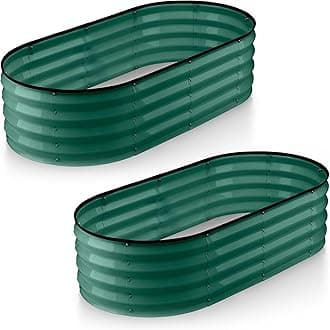 Galvanized Raised Garden Beds Outdoor // 4×2×1 ft (2-Pack) Planter Raised Beds for Gardening, Vegetables, Flowers // Large Metal Garden Box (Dark Green) // Patent Pending Tool-Free Assembly