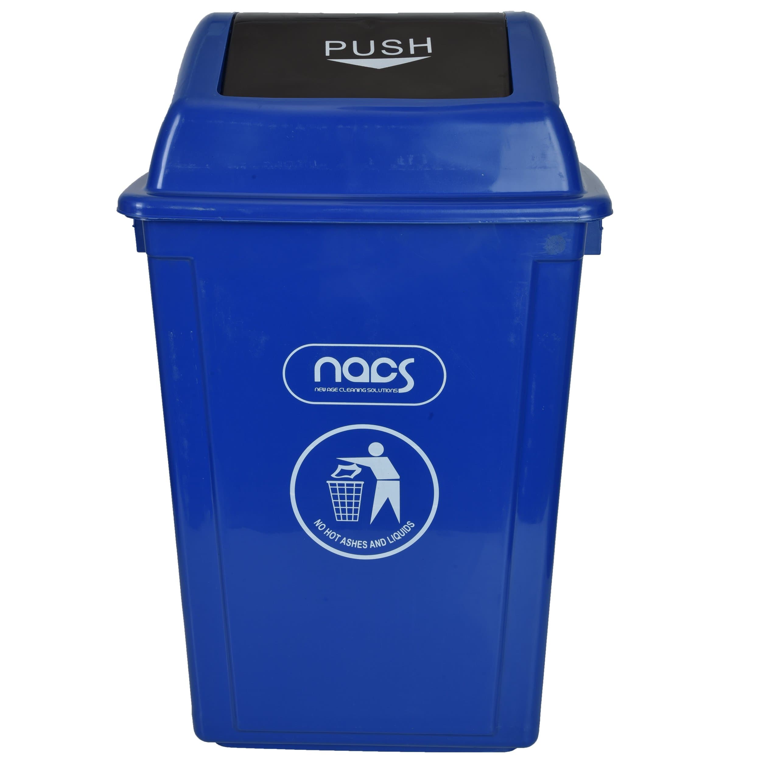Nacs Plastic Dustbins Blue Push type Swing Lid type Bin Hospital dustbin 60 Litre