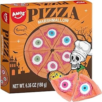 Halloween Pizza Gummy & Eyeball Marshmallow Candy – Fun, Gross-Looking Treats for Kids, Parties, Birthdays & More – 180g Bag