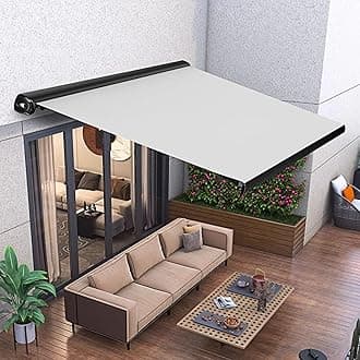 Retractable Patio Awning Fabric Retractable Awnings For Patio Sunsetter Fabric Replacement Replacement Canvas 2x1.5m(6.5x4.9 FT) Shade Awning For Sun Shutter UV Rain Snow Protection Frameless Grey(Lig