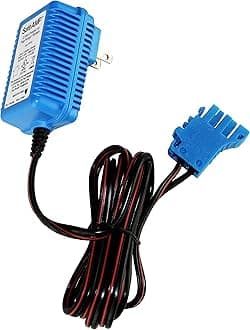 SafeAMP 12 Volt UL Listed Battery Charger Compatible with Peg Perego® 12V Battery for John Deere Ground Force Tractor, John Deere Gator XUV Polaris RZR 900 Powered Ride On Car