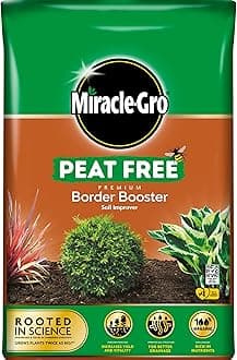 40L Border Booster Soil Improver Compost, Peat Free, Multi-Purpose Fertilisers, Gardening Soils for Outdoor and Indoor Planting, Small to Large Plants