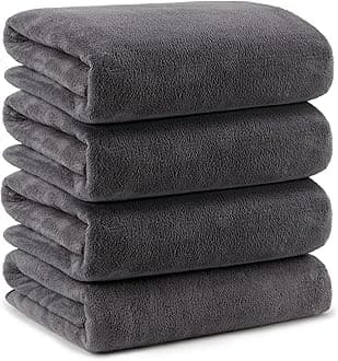 Orighty Bath Towel Set Pack of 4(27’’ x 54’’) - Soft Feel Bath Towel Sets, Highly Absorbent Microfibre Towels for Body, Quick Drying, Microfibre Bath Towels for Sport, Yoga, SPA, Fitness - Grey