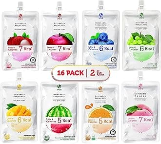 Eat Munchie Box - Konjac Jelly Drinks, Dietary Supplement, Variety Flavor Pack of 12 (Mango, Blueberry, Grape, Lychee, Peach, Apple)