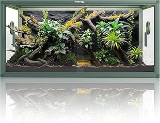 Phailozoo 50 Gallon Reptile Vivarium Front Opening Bearded Dragon Vivarium for Easy Maintenance Snake Enclosure with Top Screen Ventilation & Glass Sliding Door 36''x18''x18''