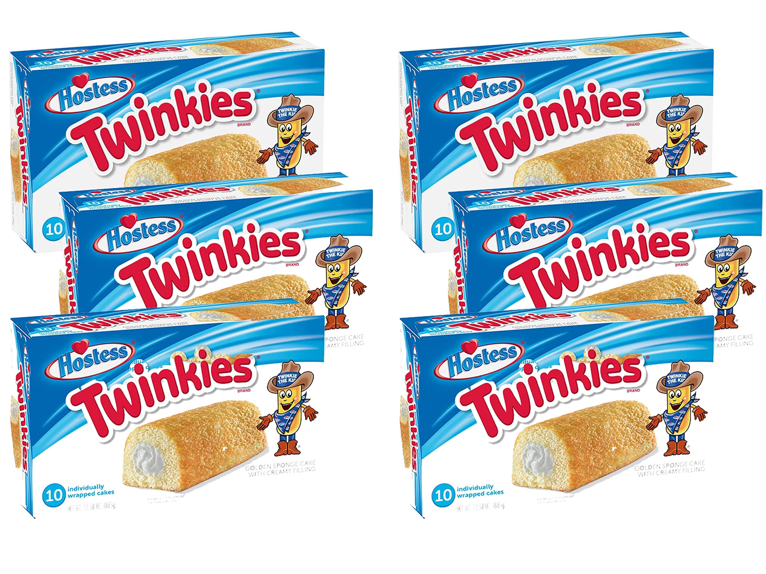 Twinkies 6 Pack - 6 Full Boxes - 60 Cakes