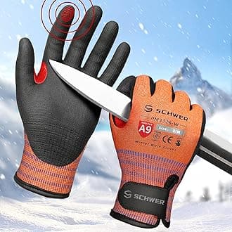 Schwer FreezeGuard-X Winter Work Gloves for Men and Women, ANSI A9 Cut Resistant Gloves for Extreme Protection, Freezer Glove With Super Grip, Touchscreen, Thermal Insulated, PM3326-W (M,2 Pairs)