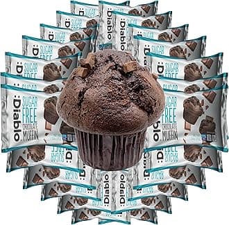 Diablo Sugar Free Chocolate Muffin Cupcake - Sweetened with Maltitol, Halal & Kosher Approved, Sugar Free Snacks - Perfect for Gifting, Birthdays, Special Occasions - 45g Each, Pack of 24