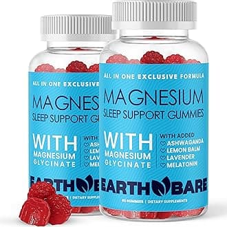 Sleep Gummies with Magnesium Glycinate, Melatonin, Ashwagandha, and Lavender – Extra Strength Sleep Support Gummies, Magnesium and Melatonin Supplement, 120 Count, 2 Month Supply