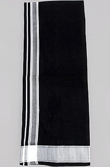 SMT Traditional Swami White Border Single Lungi (Black, Free Size)