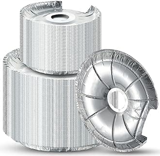 60 Pcs Electric Stove Burner Covers, Disposable Aluminum Foil Drip Pan Liners, 6.25 and 8 Inch Round Burner Liners to Keep Stove Top Clean from Oil and Food Drips