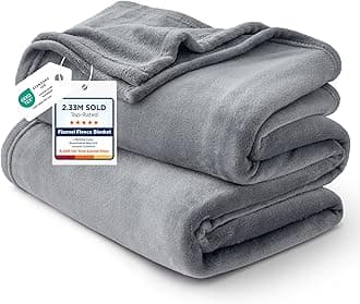 Bedsure Fleece Blanket King Size - Soft Cosy Fluffy Throw Blankets for Bed, Warm Large Throws for Audlts, Gifts for Women and Men,Silver Grey, 270x230 cm