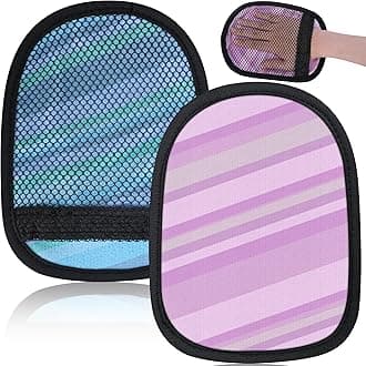 codree 2 Pcs Sand Wipe Off Mitts, Stripe Sand Remover for Beach, Beach Sand Remover Cleaner Mitts Bag, Beaches Travel Mitt for Outdoor Activities Volleyball Sandboxes