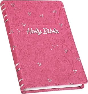 KJV Holy Bible, Gift Edition King James Version, Faux Leather Flexible Cover, Pink Floral Vine