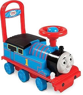 Kids Ride On Toys for 1+ years Boys and Girls - Sit and Ride On Thomas the Tank Engine Toy with Steering Wheel - Easy Assembly Toddler Walker Toy - Outdoor and Indoor Push Along Car
