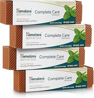 Himalaya Botanique Complete Care Toothpaste - Herbal, Mint, Fluoride-Free, SLS Free - 5.29 Oz, 4 Pack