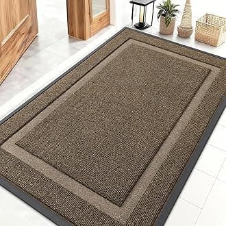 OLANLY Front Door Mat Indoor Outdoor Entrance, Waterproof All Season, All Weather Doormat Sturdy Natural Rubber, Fade Resistant, Low Profile, Easy To Clean Patio Porch Entrance Mat, 47x32,