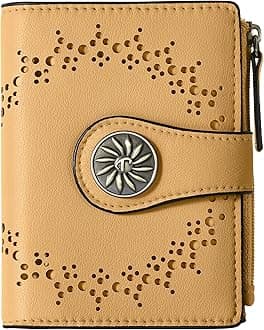 Small Wallet for Women Bifold RFID Blocking Card Holder Leather Wallets with Zipper Coin Pocket