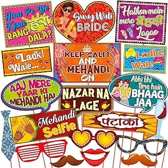 Wobbox Mehandi Props for Bride, Mehendi Ceremony Props, Mehandi Decoration Items for Marriage-FP1422