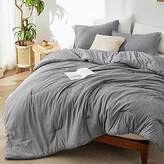 Bedsure Super King Comforter Set - Dark Grey Soft Bedding for All Seasons, Cationic Dyed Bed Set, 3 Pieces, 1 Super King Size Comforter (120"x120") and 2 Pillow Shams (20"x36"+2")