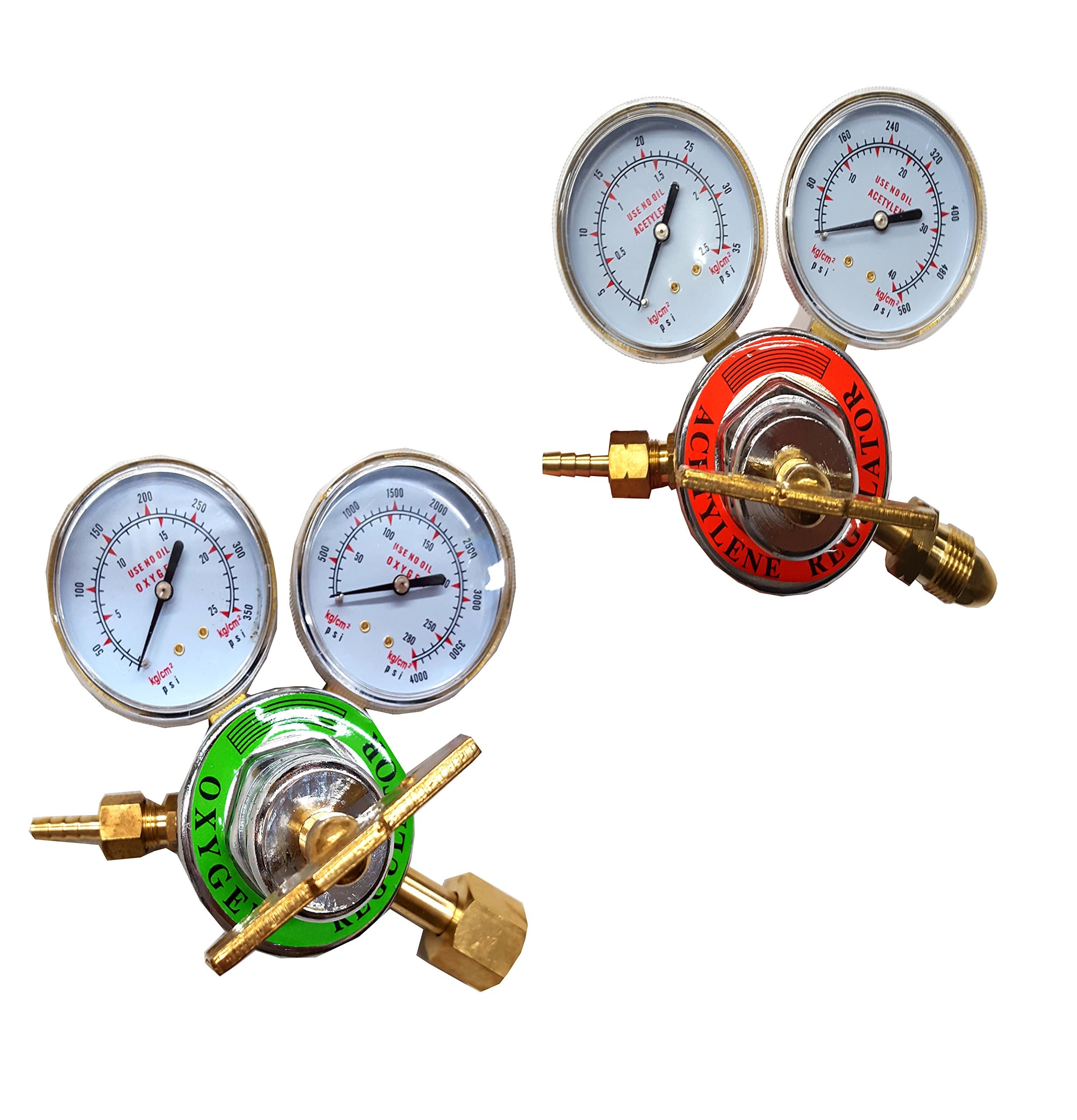 2 Piece Set PSI KING Oxygen & Acetylene Regulator Set Large