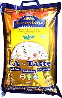 AEROPLANE Premium La-Taste Biryani Basmati Rice | Perfectly Aged & Non-Sticky Basmati Rice with Rich Aromatic Rice | 5 kg