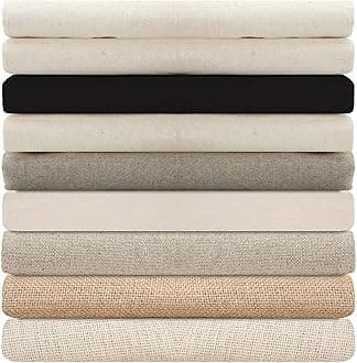 100% Cotton Canvas,Calico & Cotton Linen Mix Fabric for Craft,Paint,Patchwork,Apparel & Light Upholstery.Neotrim Natural Fibres,Eco-Friendly. [Light Canvas Linen Cotton (238gsm) - Fat Squ 50x50cm]