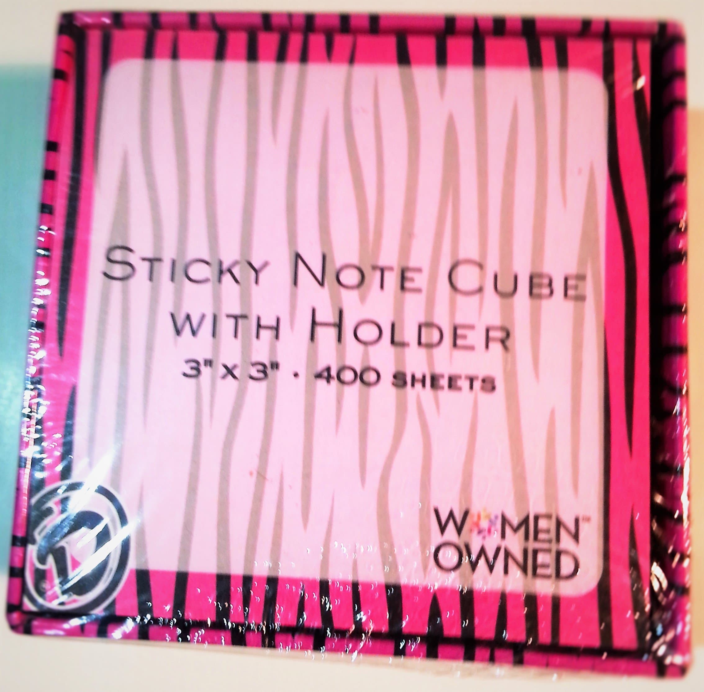 Sticky Note Cube With Holder 3 x 3 In - 400 sheets - Pink - Women Owned