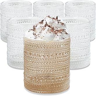 Kate Aspen Clear Hobnail Beaded Drinking Glasses Set of 6-10 oz Vintage Glassware Set Cocktail Glass Set, Juice Glass, Water Cups | Makes A Great Hostess Gift or Gift for New Home Owners