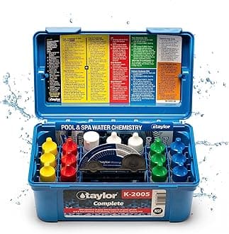 Taylor K2005 High Range Swimming Pool Total and Free Chlorine Bromine Alkalinity Calcium Hardness Base and Acid Demand pH DP Test Kit