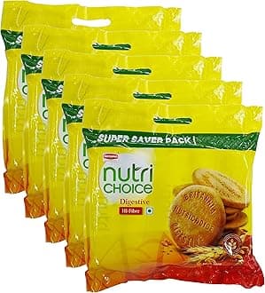 Britannia Nutri Choice Digestive Biscuits, 1 Kg (Pack of 5) Promo Pack