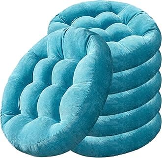 Degrees of Comfort Floor Cushion 6 Pack for Meditation, Office & Classroom – Corduroy Soft Seating Set, 22 Inch, High-Density Foam, Round Shape, Turquoise