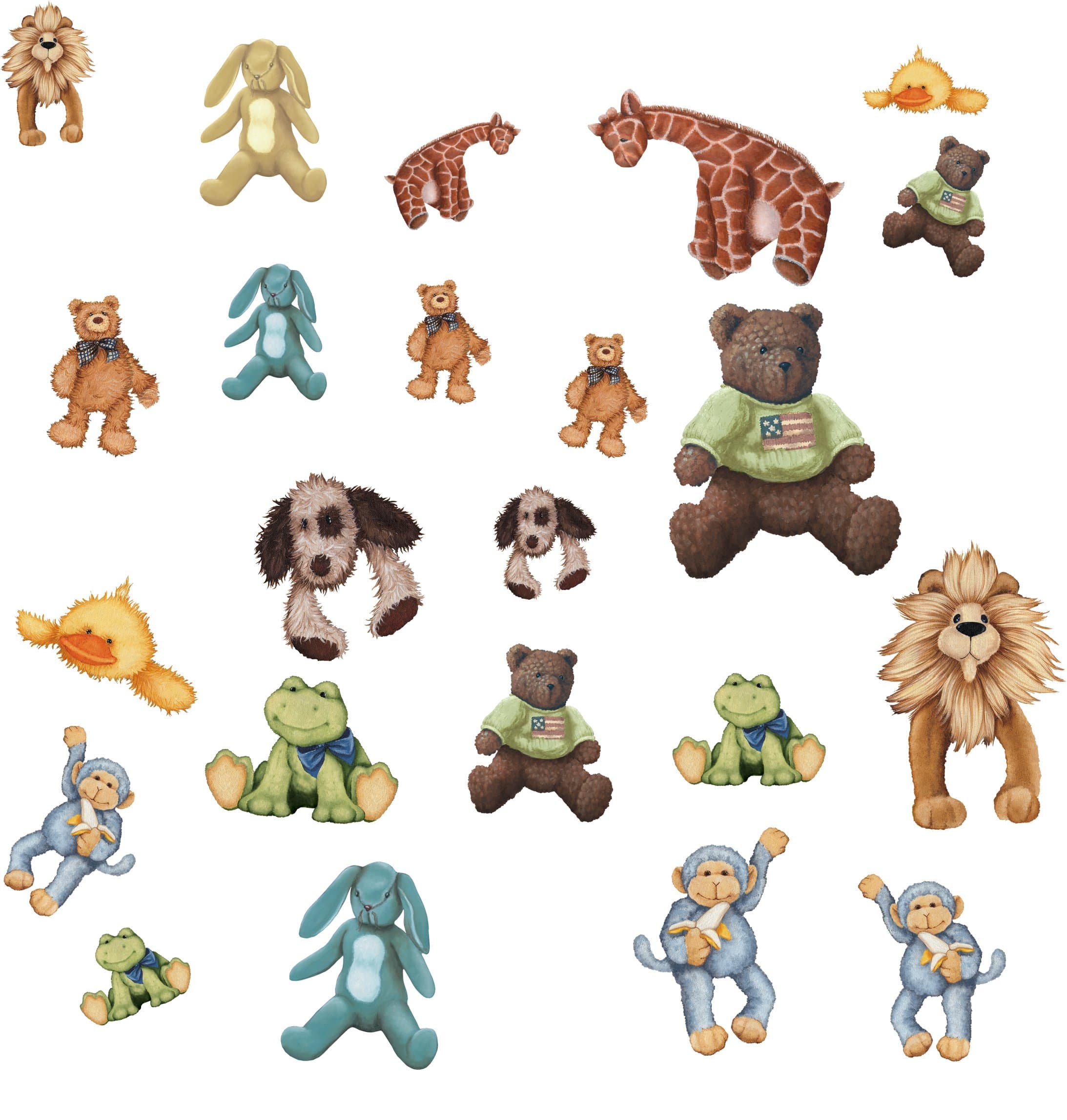 RoomMates Repositionable Childrens Wall Stickers - Cuddle Buddies