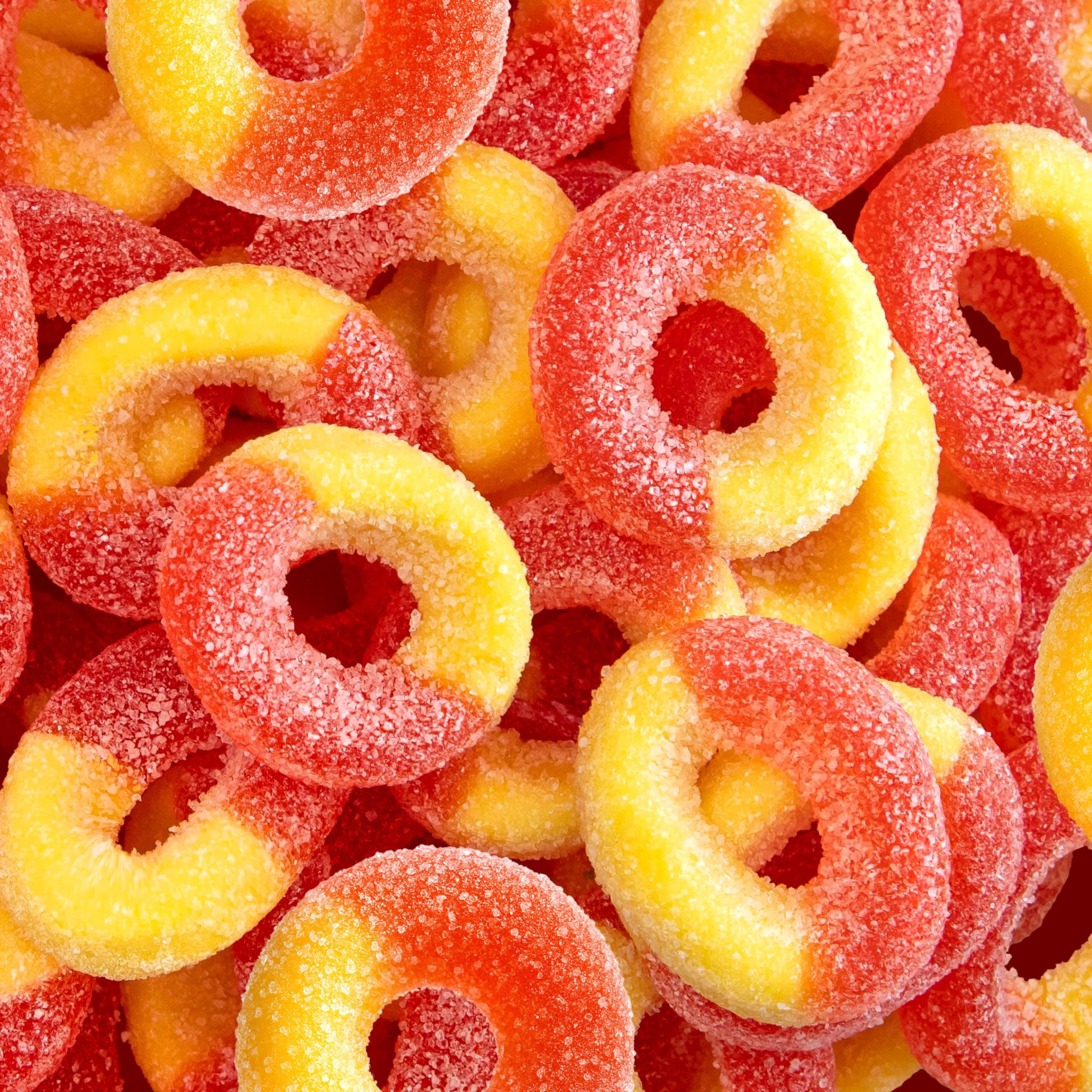 Peach Rings - 2 Pound Bag - Peach Gummies Candy - Sweet and Sour Candy for Office, Snacking, Dessert Decorating, and Goodie Bags - Classic Gummy Rings