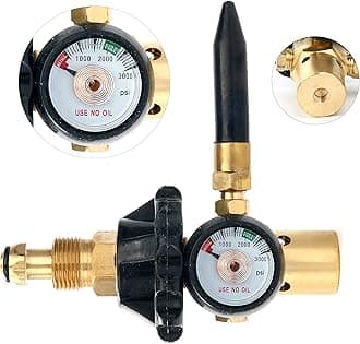 YaeTek Helium Latex Balloon Filler Air Flow Inflator Regulator Meter Inflating 0-3000 PSI Gauge for CGA580 Tank Valve