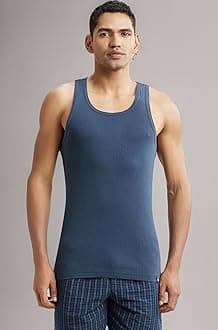 Jockey 9922 Men's Super Combed Cotton Rib Slim Fit Racer Back Styling Round Neck Gym Vest