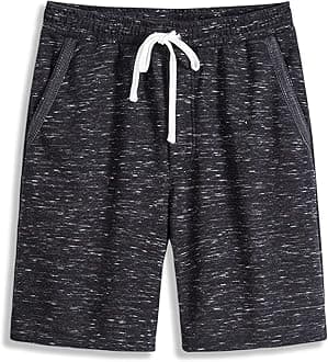 VANCOOGMen’s Casual Cotton Knit Short Drawstring Elastic Jogger Gym Shorts