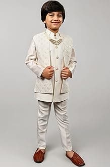 AHHAAAA Kids Ethnic Silk Blend Indo-Western Sherwani Set For Boys 504MF