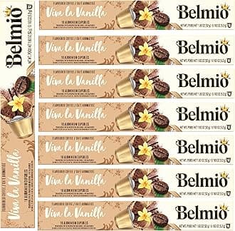 BelmioViva La Vanilla Flavour Aluminium Coffee Capsules, Pack of 8 (Total 80 Capsules)