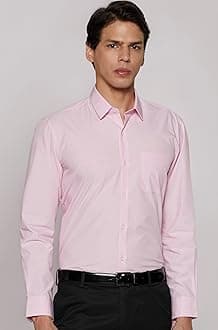 Peter England Men's Everday Regular Fit Solid Shirt | Cotton Rich | 5-Pin Pocketing
