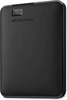 WD 6TB Elements Portable External Hard Drive for Windows, USB 3.2 Gen 1/USB 3.0 for PC & Mac, Plug and Play Ready - WDBHJS0060BBK-WESN