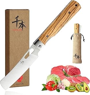 SENBON 440A stainless steel Ultra sharp pocket folding Chef knife peeling utility knife fruit knife Natural Olive Handle Camping BBQ trip Outdoor Portable kitchen knife