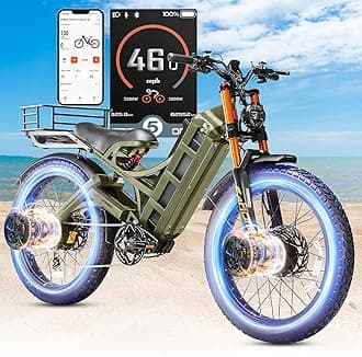 Romeo Pro 2/3 34-50Mph Electric Bike for Adults, 1600/2500/4000/5600W Dual Motor Ebike 48-60V 60-80Ah Battery 100-235 Mile Long Range, 26*4.0"/20*4.5" Fat Tire, Full Suspension, All Terrain