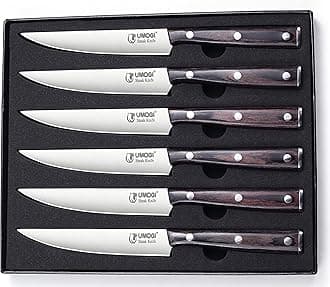 Steak Knives Set of 6 in Gift Box, Pakka Wood Handle