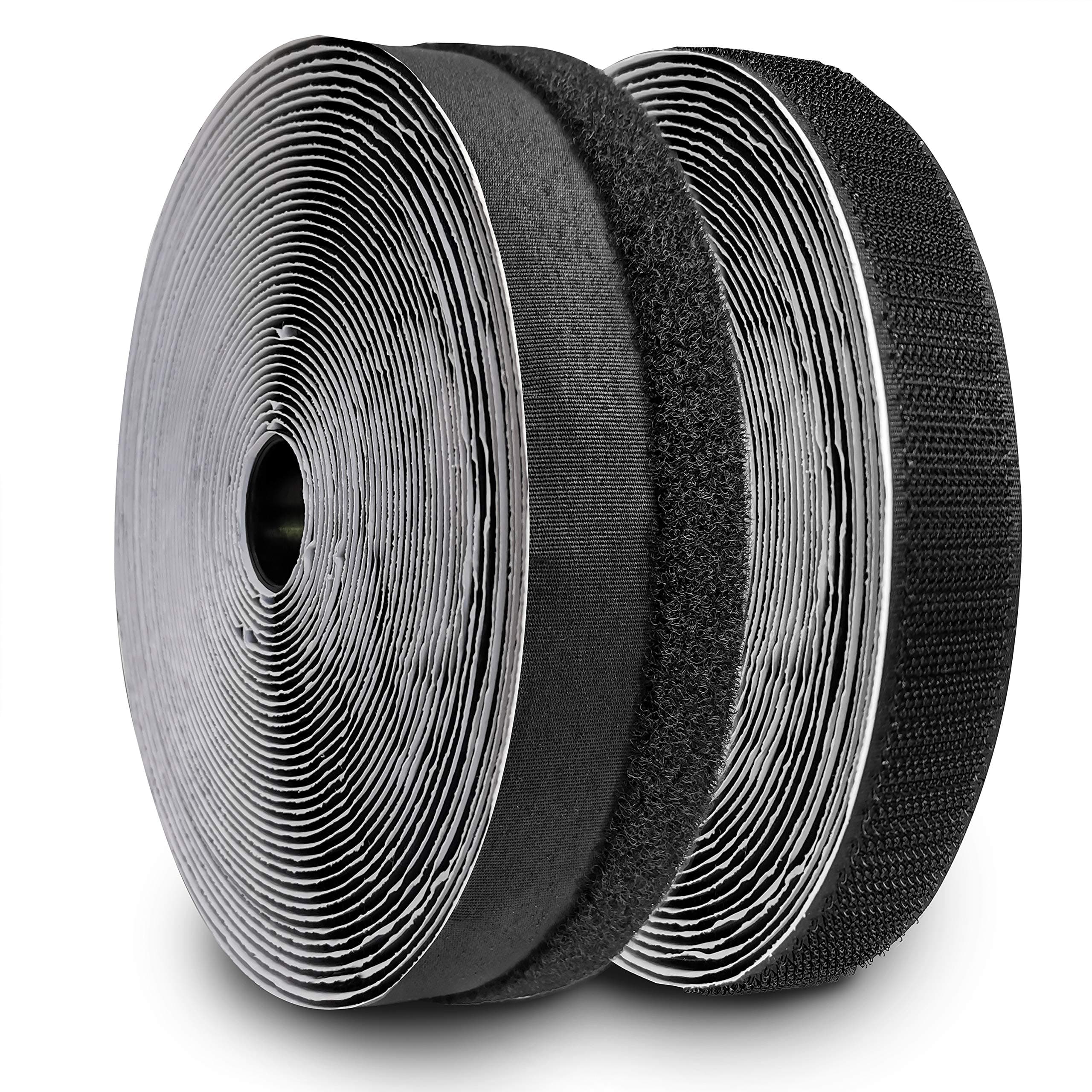 Doselves Window Screen Mesh and Hook and Loop Adhesive Edging Tape (20'Black)