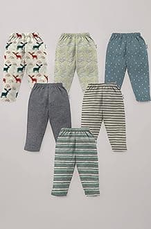 NammaBaby 100% Cotton Assorted Track Pant for Boys and Girls - Regular fit | Loose Fit Track Pants(Pack of 6)